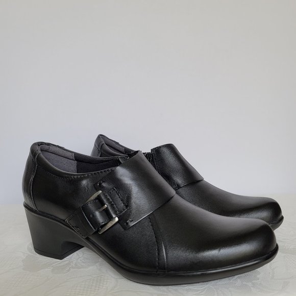 CLARKS Genette Vista Slip-On Leather Shoes- Black color- Women's Size 9.5M - Picture 6 of 14